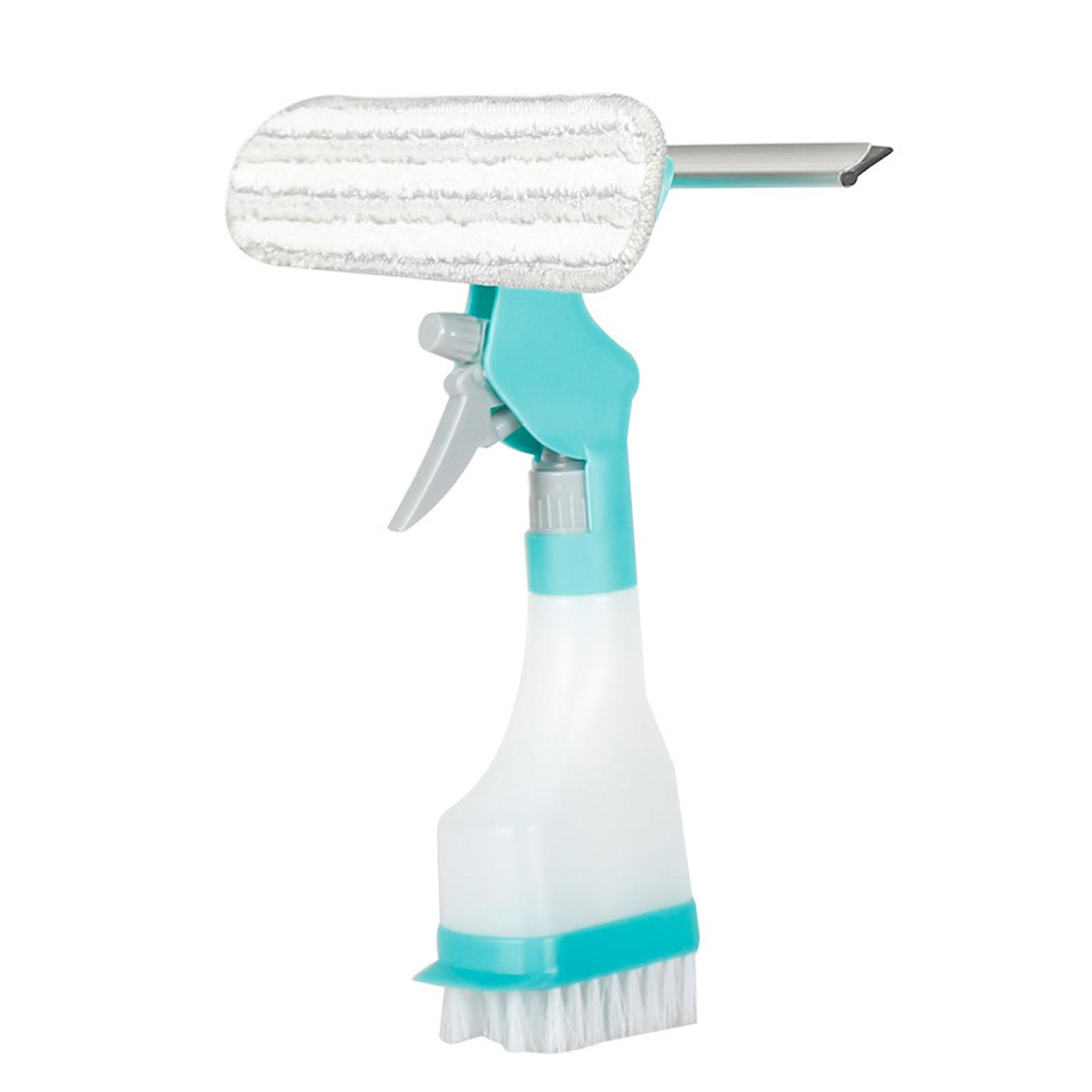 4 in 1 Window Cleaner Tool - Glass Cleaner Scraper with Spray, Squeegee & Washer Head for Streak-Free Finish
