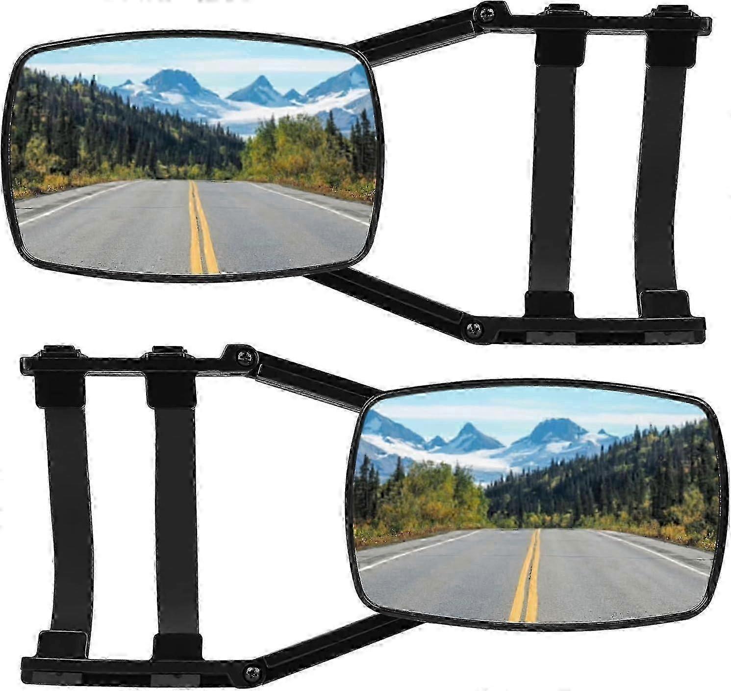Universal Clip-on Towing Mirrors with 360 Degree Adjustable Extension, Suitable for Towing Trailers and Trucks