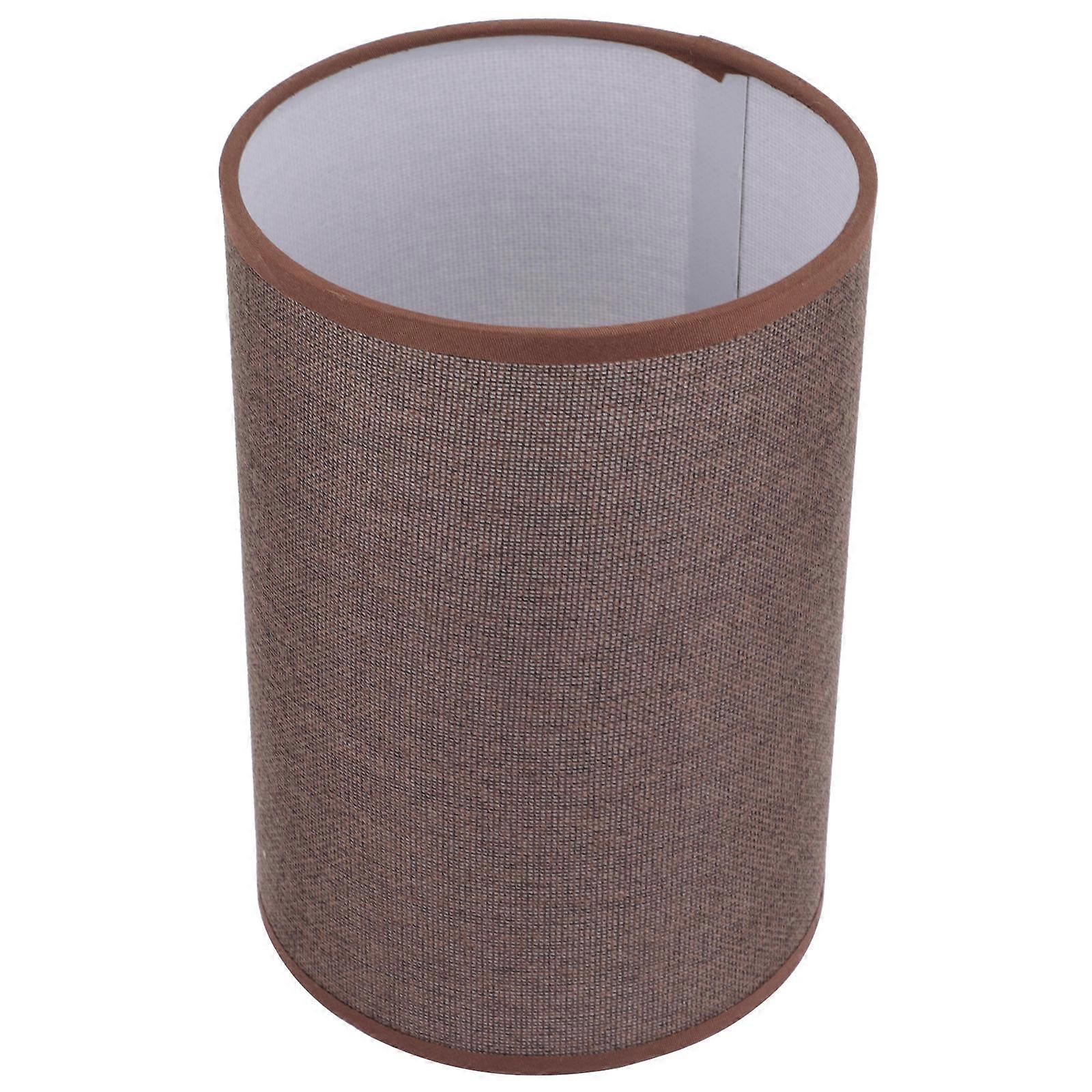 Cylinder Light Shade for Table & Pendant Lamps | Modern Fabric Drum Lampshade | Deep Brown Linen | Easy Installation | Durable Light Cover for Home &