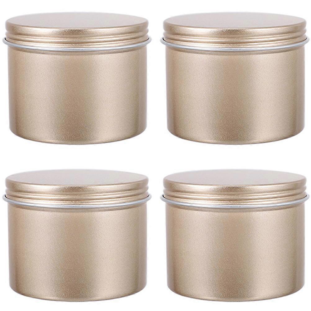 Tin Containers With Lids Storage Holder Small Item Storage Square Shape Khaki Color Diy Craft Supply 4Pcs