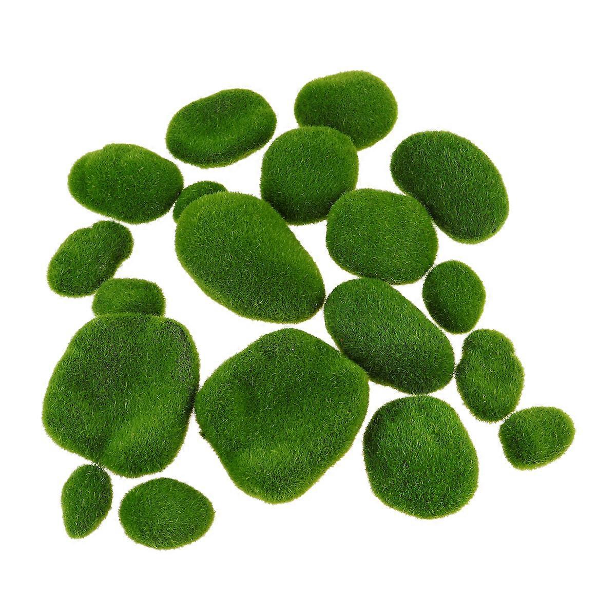 Simulation Moss Stone Artificial Green Ornaments Terrariums 19Set