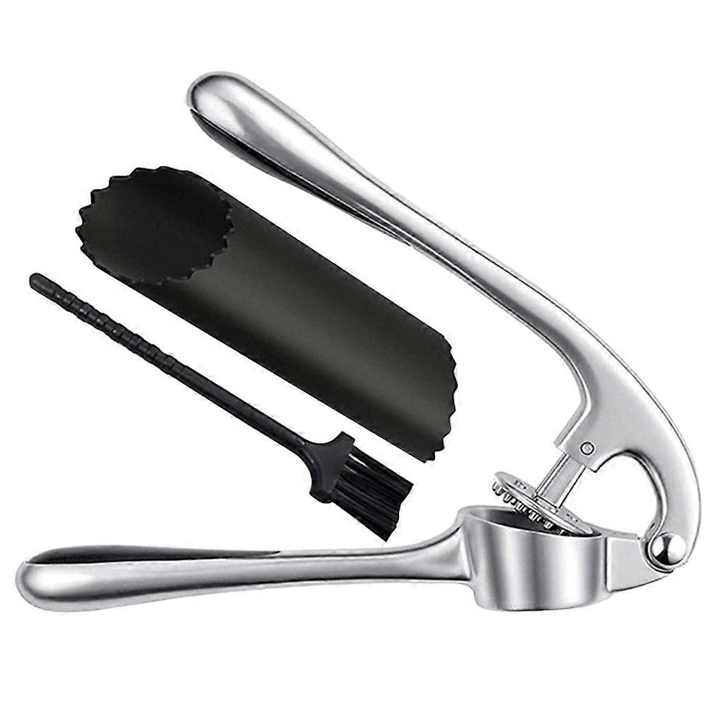 Garlic Press Kit Garlic Mincer Zinc Alloy Garlic Presser Household Food Preparation 16X4X3CM Ergonomic Handle 1Set