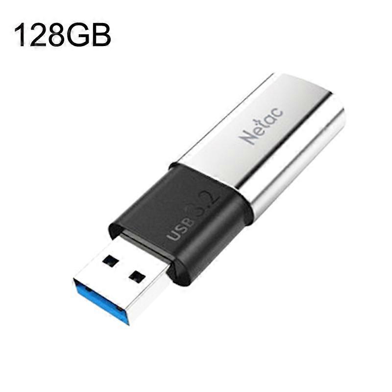 Netac US2 High-Speed Metal Capped Computer Car Mini Mobile Solid State USB Flash Drives, Capacity: 128GB