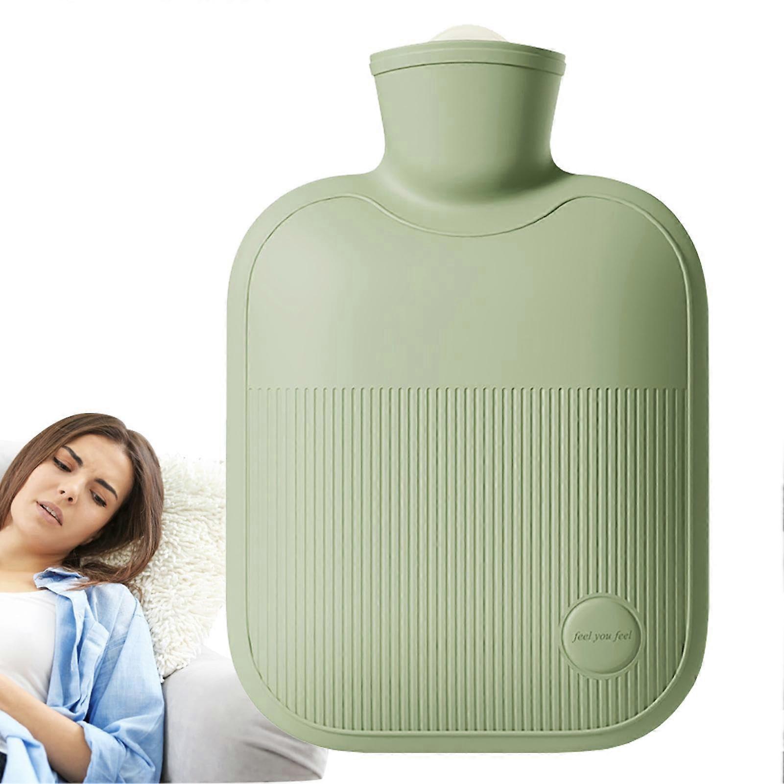 热水袋,1000ml热水袋,暖手器,热敷袋,浅绿色