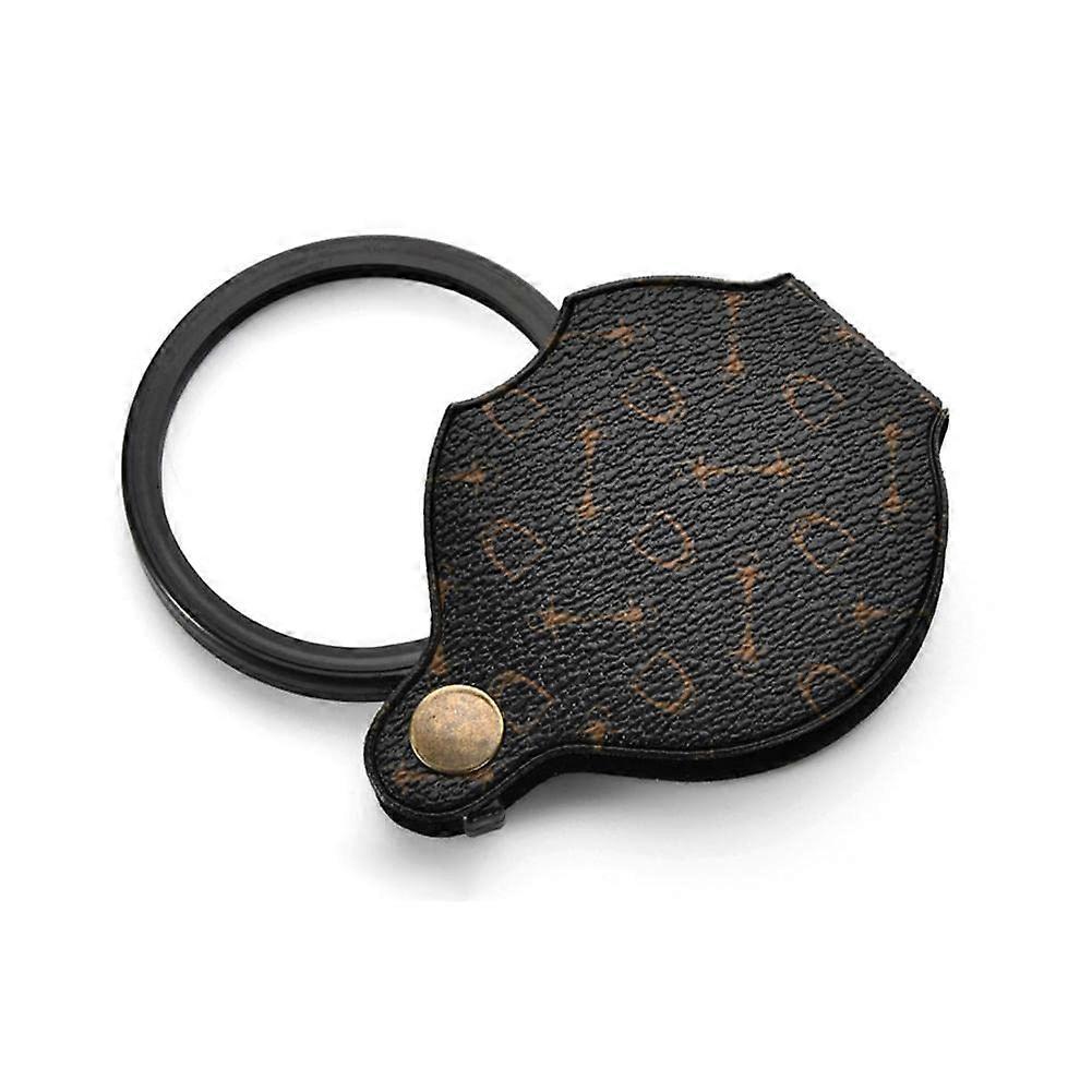 Lupe, 70 mm, folding pocket magnifier, portable optical HD magnifier,  cover, lens, faux leather