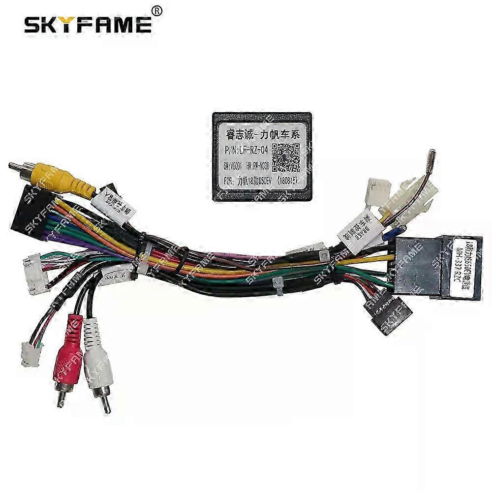 16-Pin Wiring Harness Adapter & Canbus Box Decoder for Lifan 620EV & 650EV Android Radio Power Cable LF-RZ-04 - Car Audio Accessory