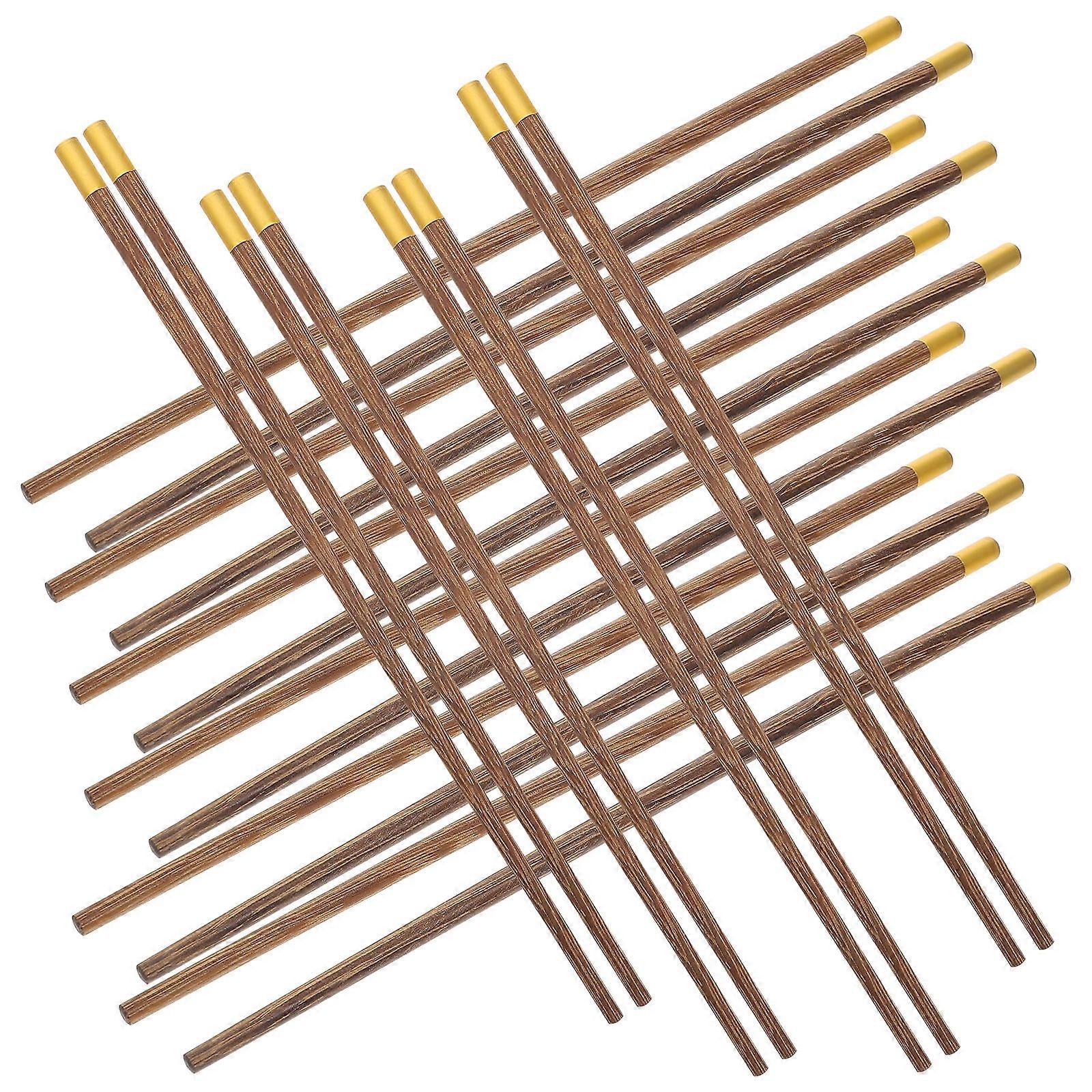 10 Pairs Multi Function Household Chicken Wing Wood Chopsticks, High Hardness, Lightweight Reusable Dinner Utensils for Home, Travel and Camping Use
