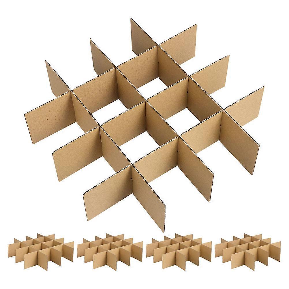 Cardboard Moving Boxes Grid Design Glassware Moving Box Compression Protection 13.2X3.1X0.1in 5Pcs