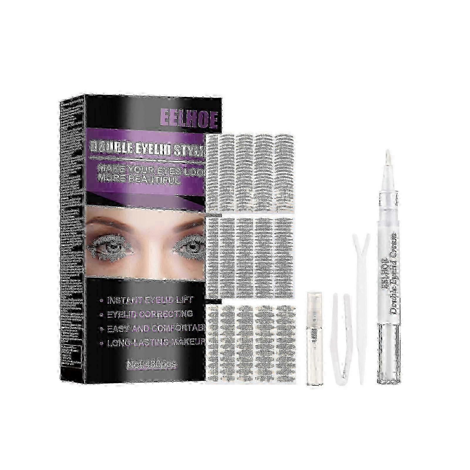 Beauty Eye Double Eyelid Tape Set, Breathable Traceless Natural Invisible Glue-Free Permanent Double Eyelid Tape