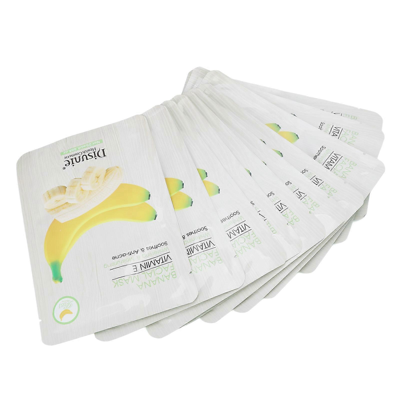 10pcsバナナフェイシャルマスクシート保湿美白スキンケア用栄養なだめるようなフェイシャルマスク