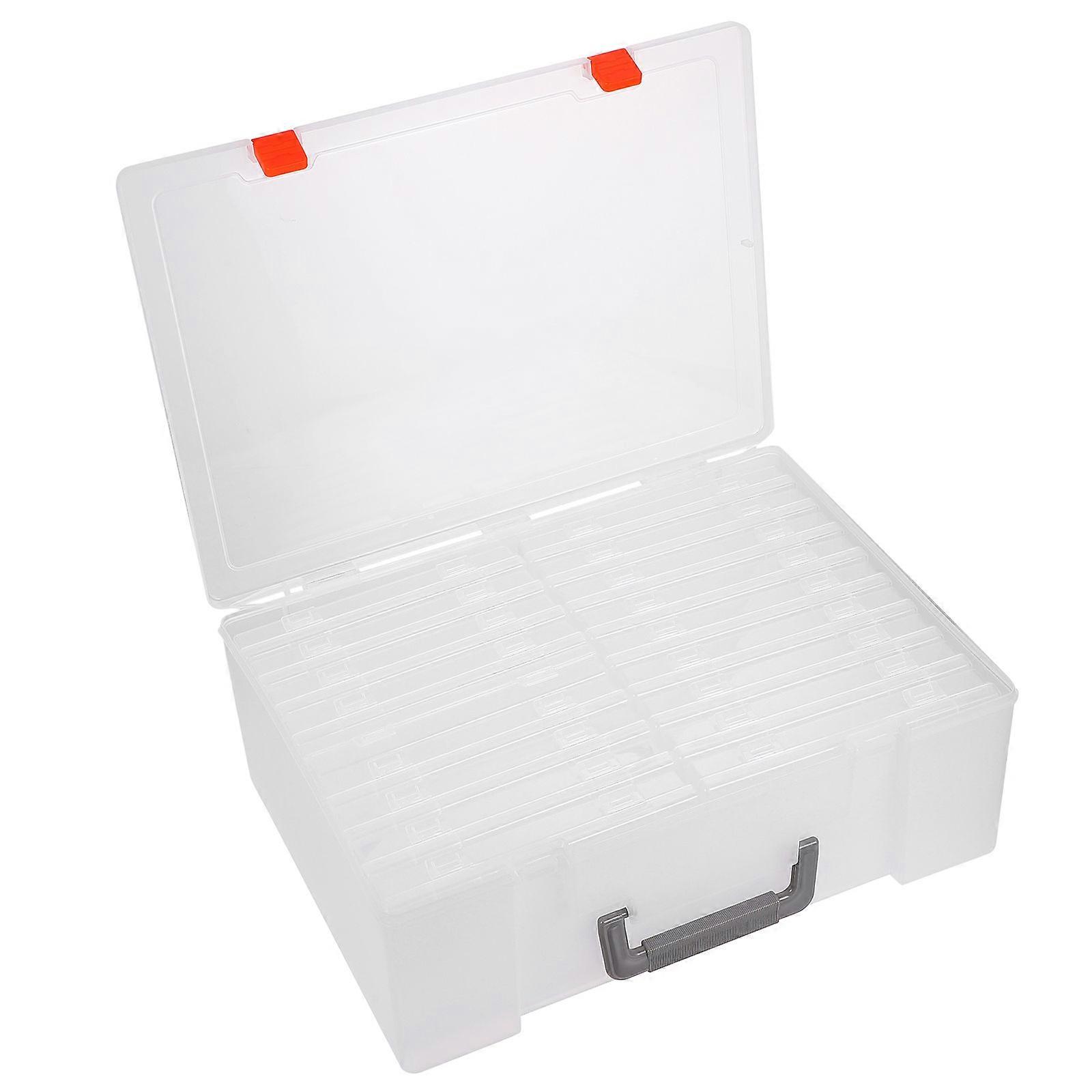 Photo Organization Box Craft Supply Keeper Rectangular Shape Protect Pictures Office Supplies 14.2×10.6×4.7in 1Set