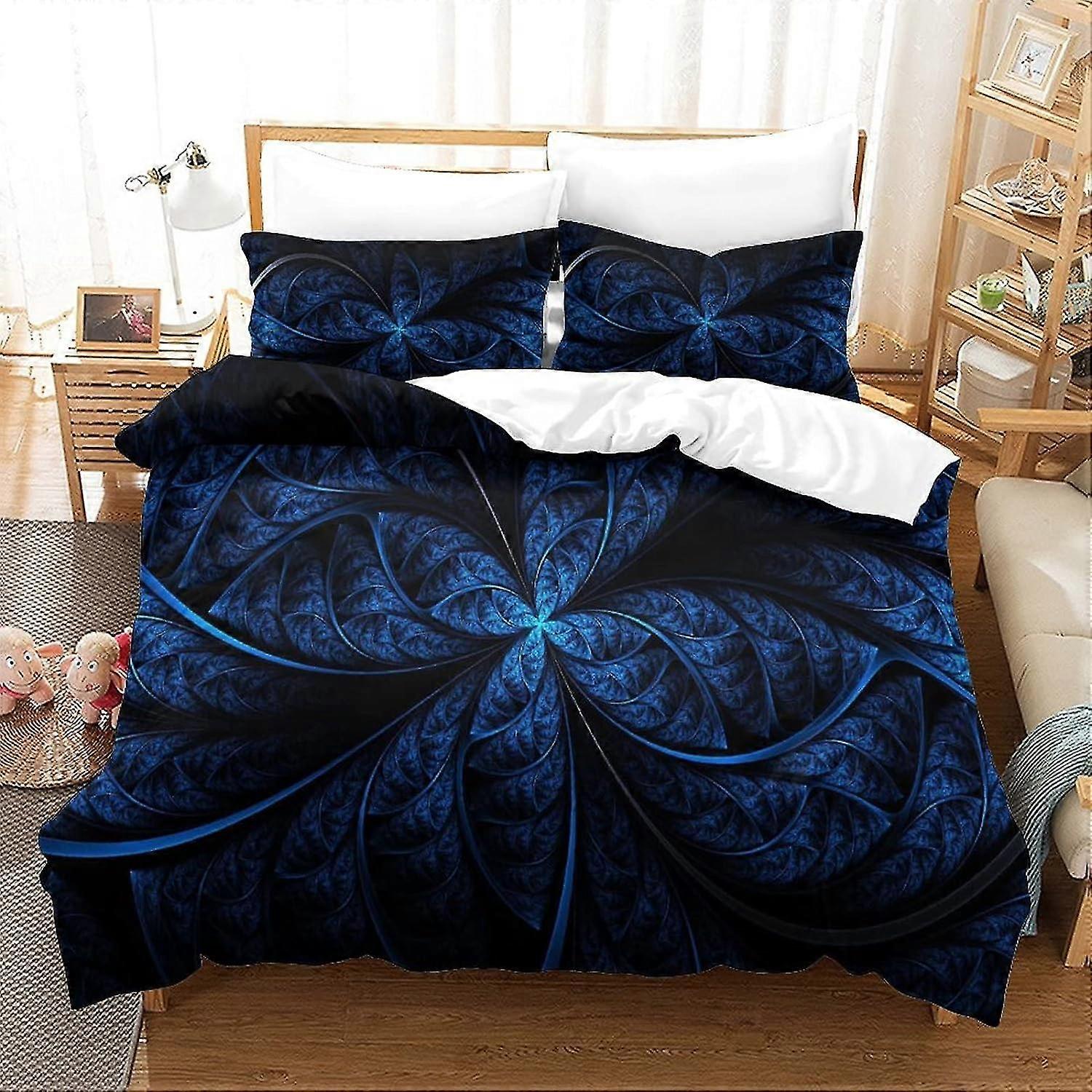 Patterned Light Duvet Cover Set with Zipper, Soft Microfiber Xmas Bedding Sets, 3PCs Double