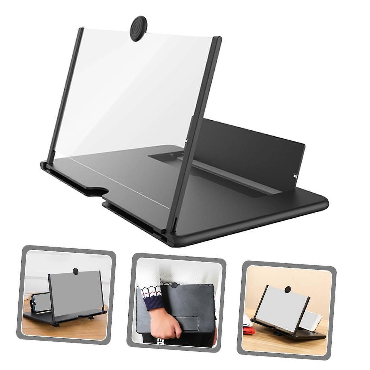 Multifunctional HD smartphone screen magnifier with adjustable stand for gaming and outdoor use, supports eye and neck relaxation.