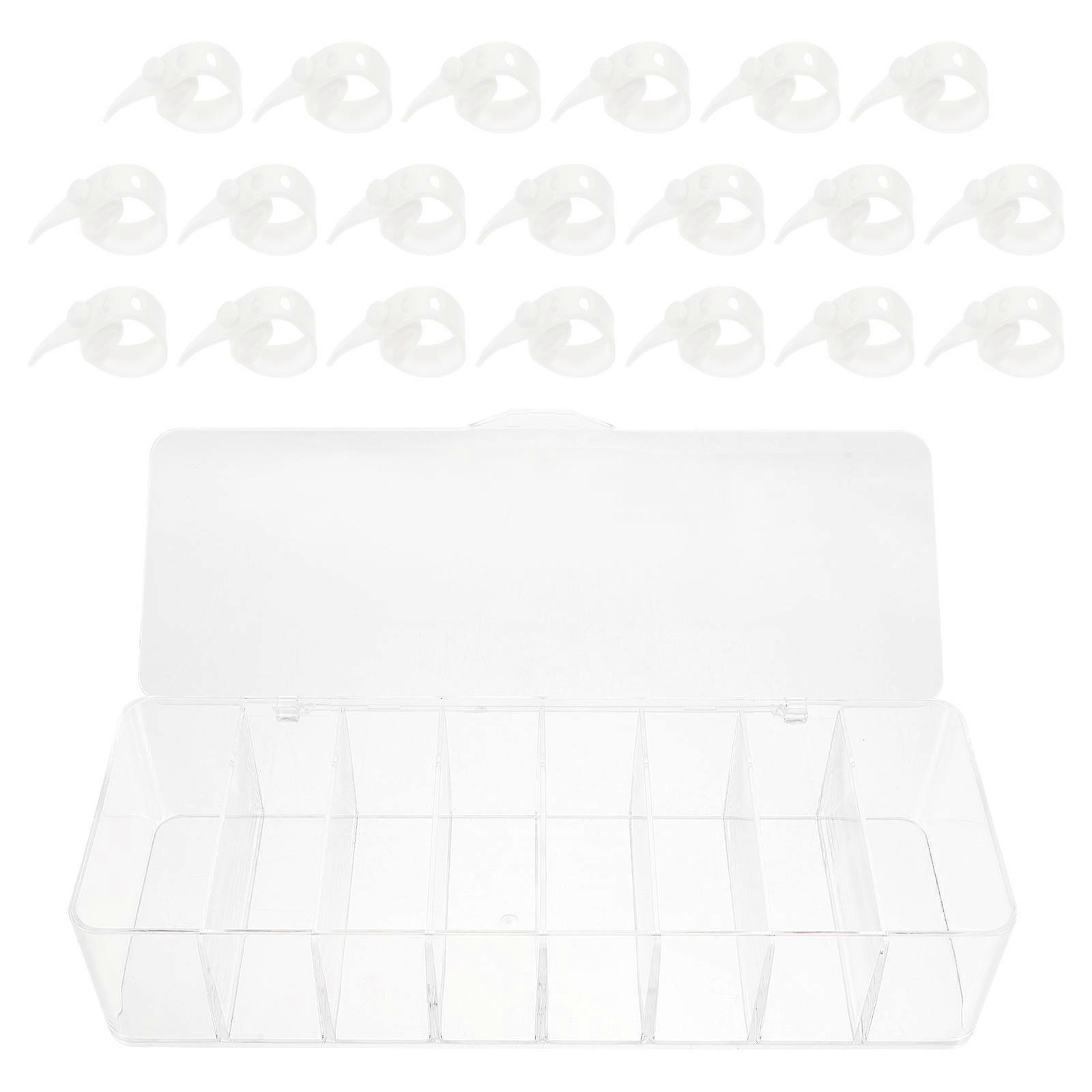 Cable Storage Box for Chargers and Cords with Separate Compartments Dust Cover Transparent Plastic 8 Compartments