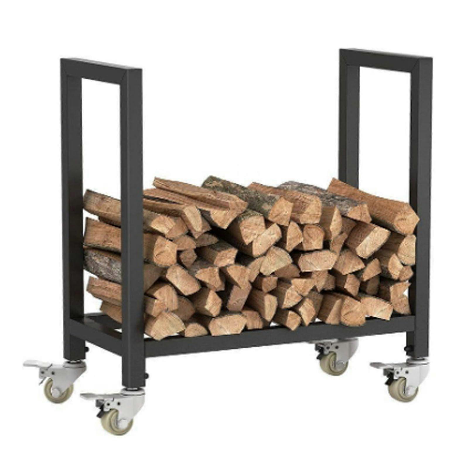 Firewood rack, firewood storage rack for outdoor use, removable, sturdy and ergonomic, firewood support rack, suitable for outdoor terraces.