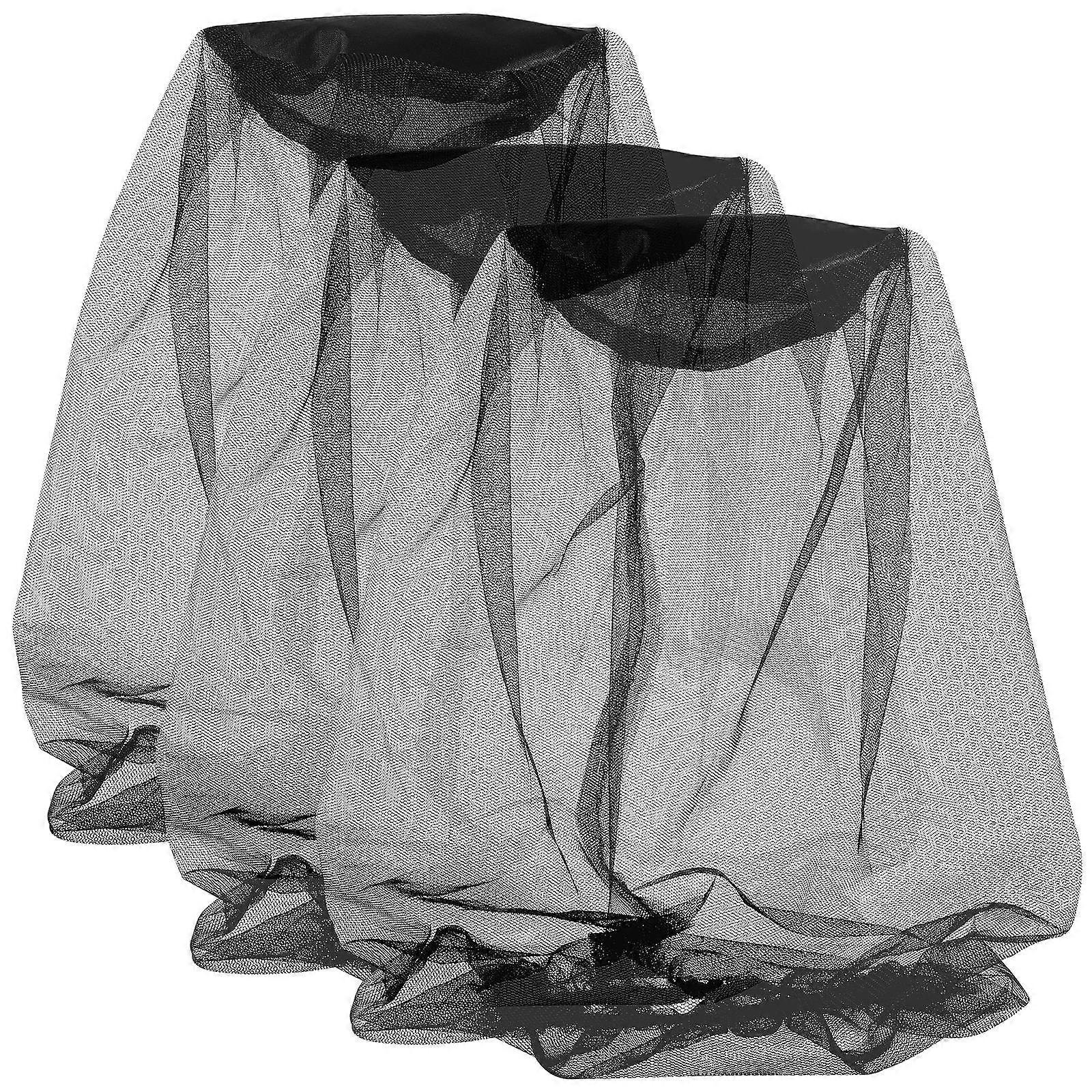 3pcs Durable Mesh Gnat Face Netting Covers with Elastic Design for Fishing, Camping, and Gardening – Provides Comfortable Fit and Bug Protection for