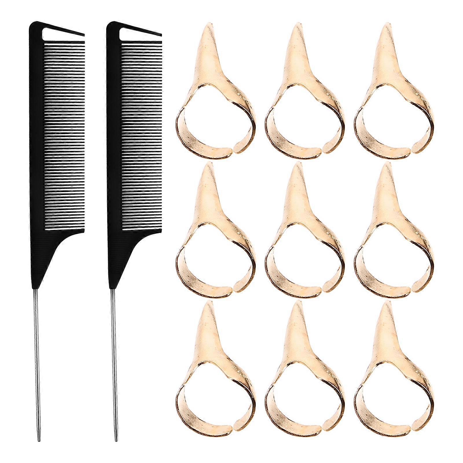 Professional Hair Comb Set with Teasing Comb and Parting Rings, Lightweight and Portable for Salon Styling