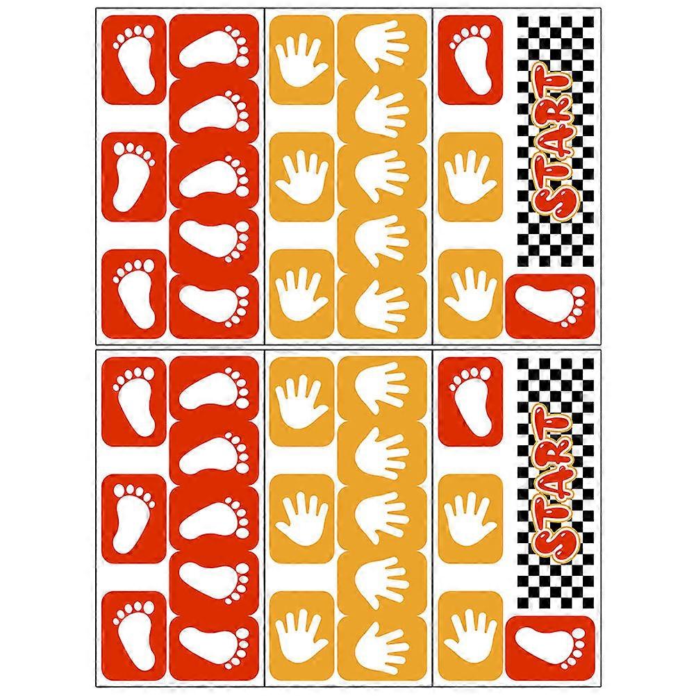 Colorful PVC Floor Stickers for Kindergarten Classroom Activity – 6 Sheets Peel and Stick Footprint Decals for Spot Location and Direction Guidance