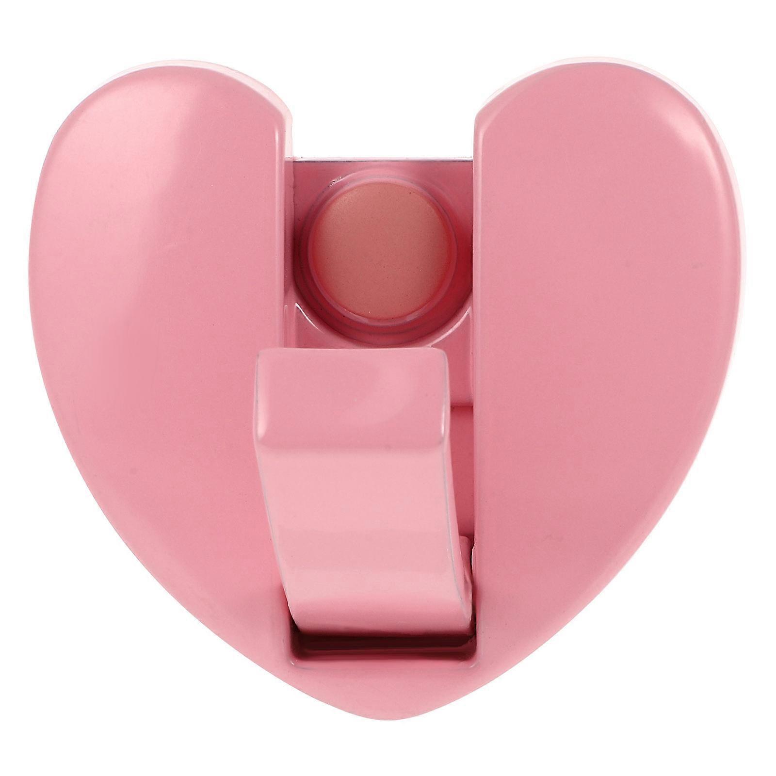 Heart Shaped Decorative Wall Hooks Wall Mounted Coat Hook Strong Adhesive Punch Free Design Pink Aluminum 1Pack