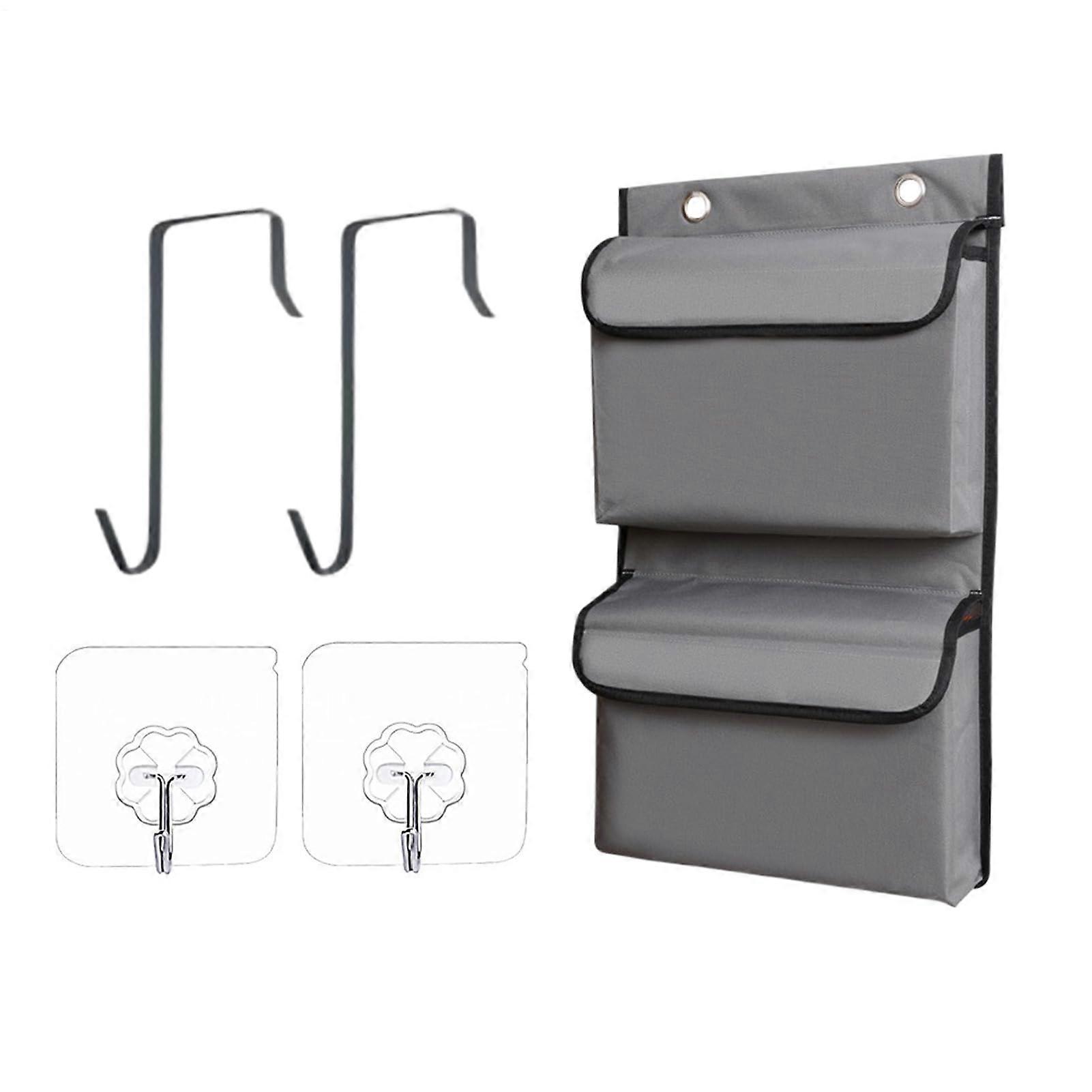 Door Organizer, Space-Saving Waterproof Vertical Wall-Mounted Shelf with Hooks and Dispenser for Entryway Laundry Pantry Closet