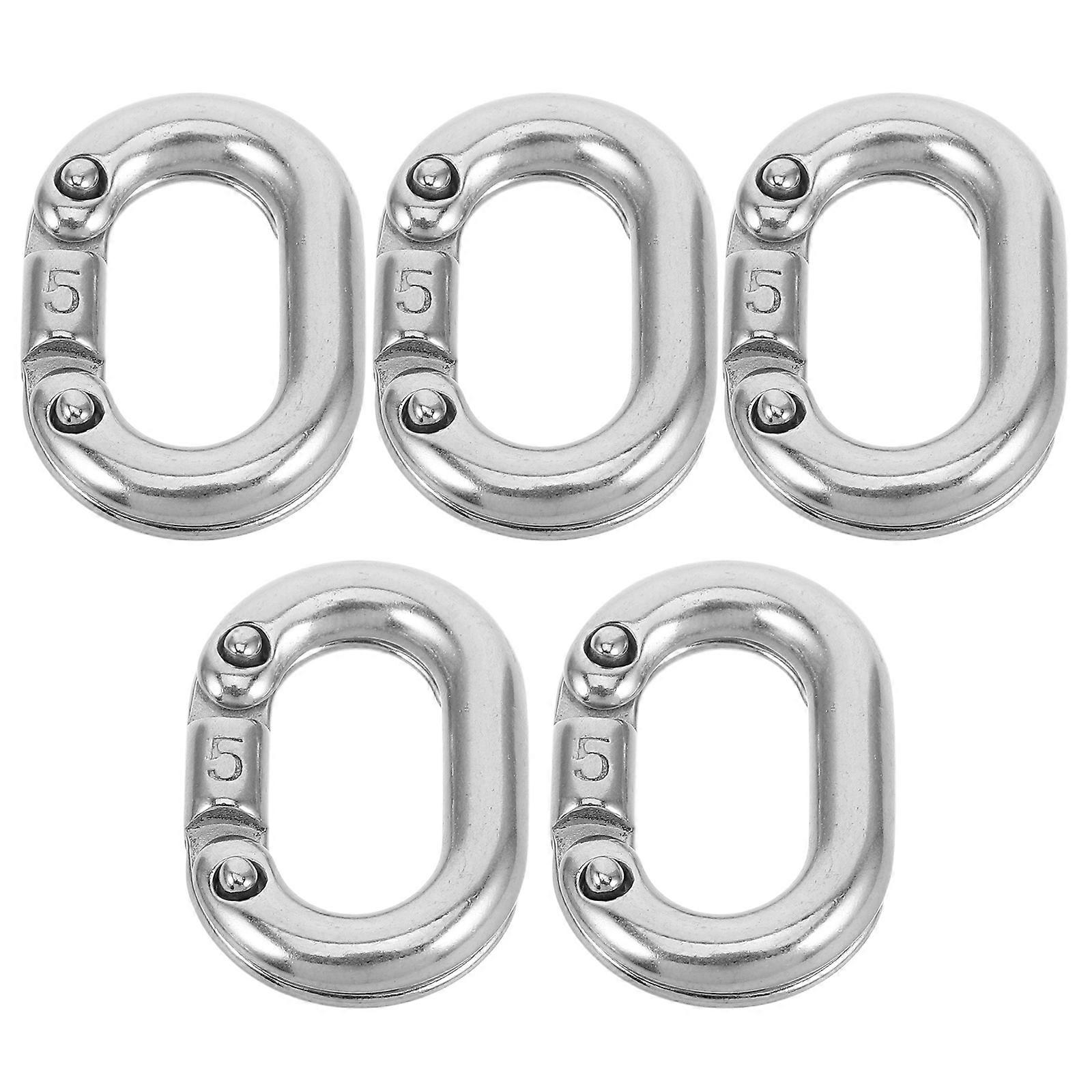 Secure Chain Link Hook Stainless Steel 316 Quick Connection Towing 2.80X1.90X0.55CM Heavyduty Durability 5Pcs