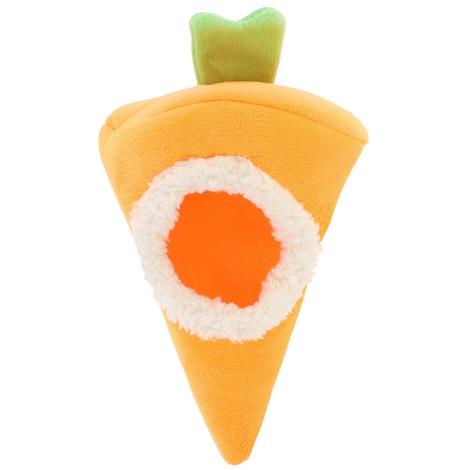 Cage Hamster House Cozy Carrot Shaped Hideout For Small Pets Warm Decorative Nest For Hamsters Chinchillas And Guinea Pigs Winter Sleeping Space