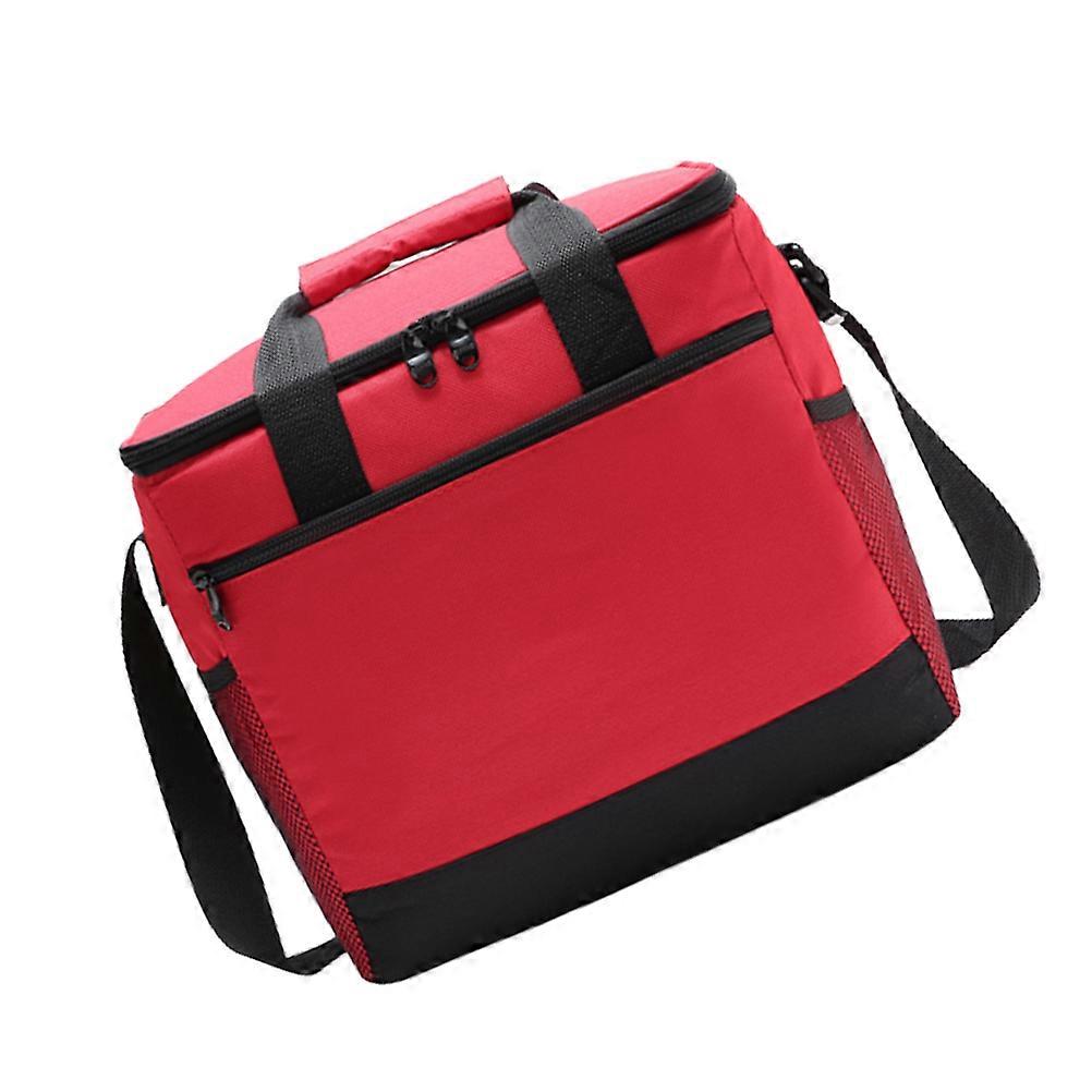Moisture Proof Cooler Bag for Family Outdoors Red 16L Thermal Insulation