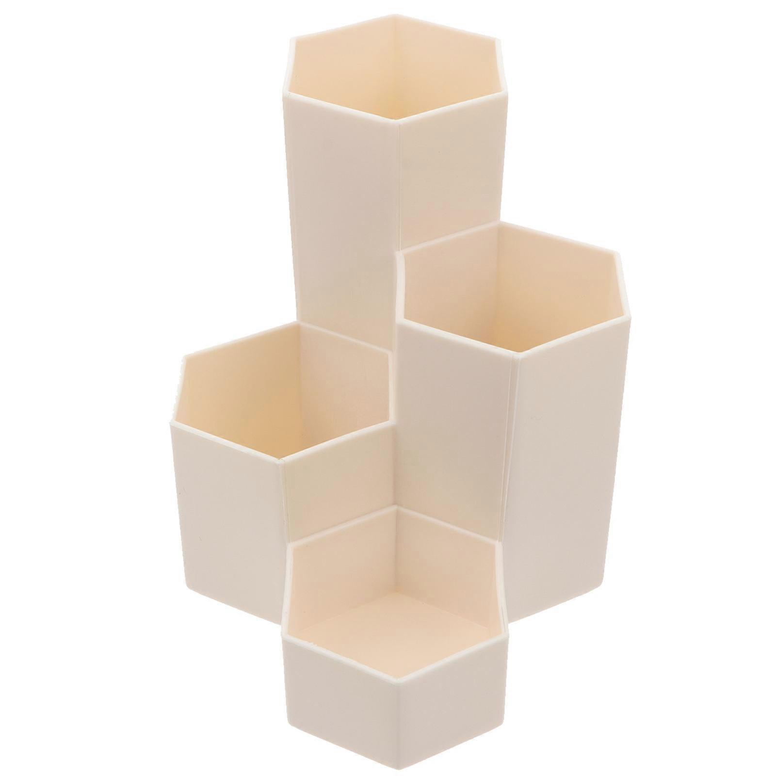 1pc Hexagon Multifunctional Box Desktop Organizer Cosmetics Holder Storage Case