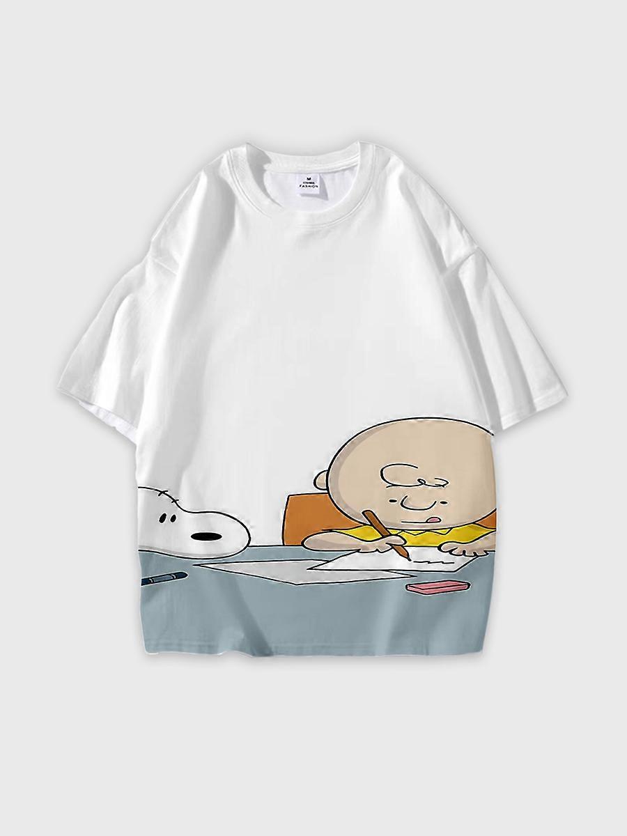 T-shirt round neck Cartoon Role Pattern loose short sleeve D2425