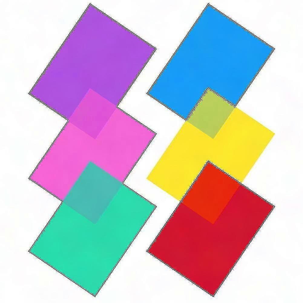 Pachet de 6 folii colorate rezistente la căldură pentru lămpi - filtru de lumină colorată transparentă (30x30cm)