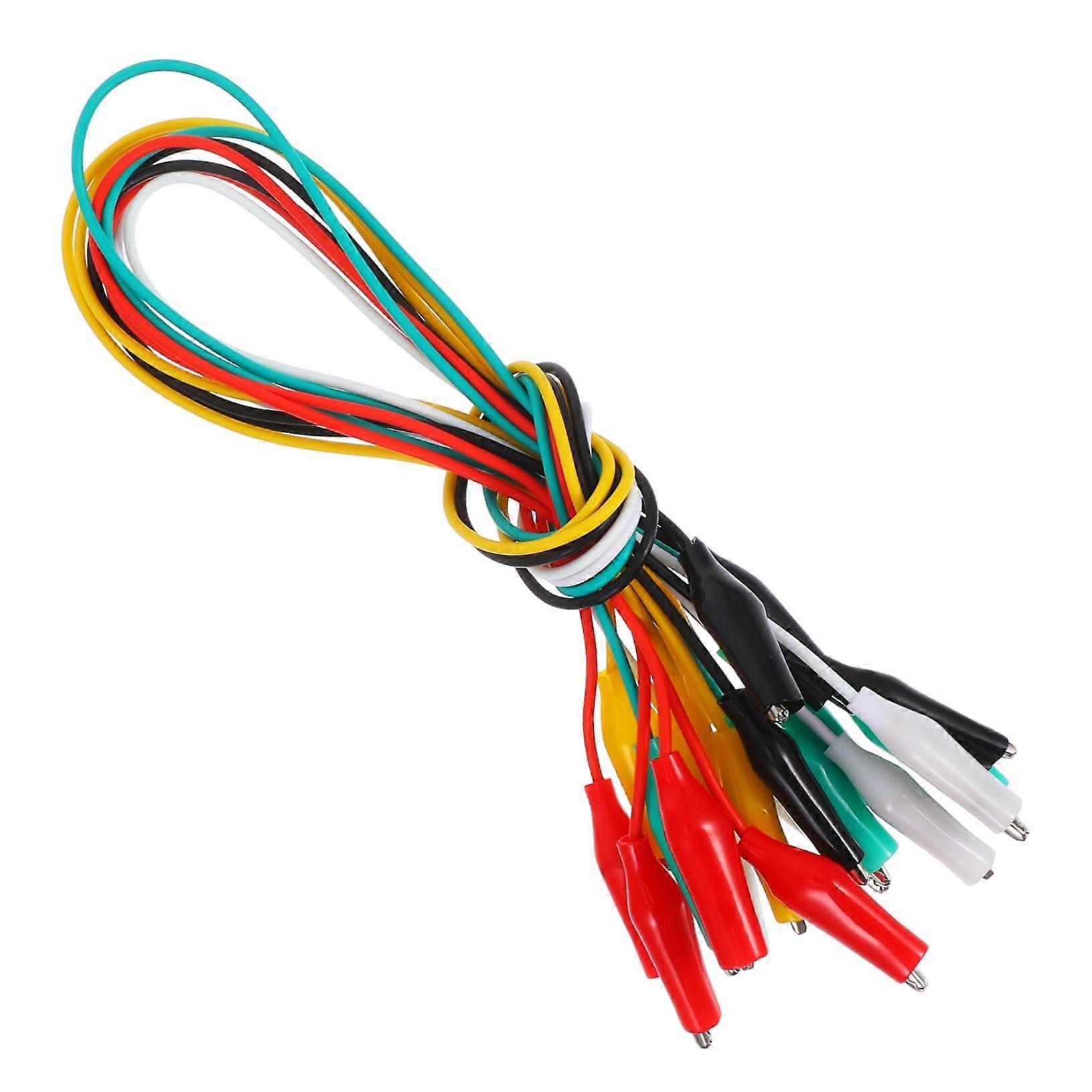 Test Leads With Crocodile Clip - 10 Pack Car Electrical Tester Cable Set, Jumper Clip Wires, Banana Plug Leads