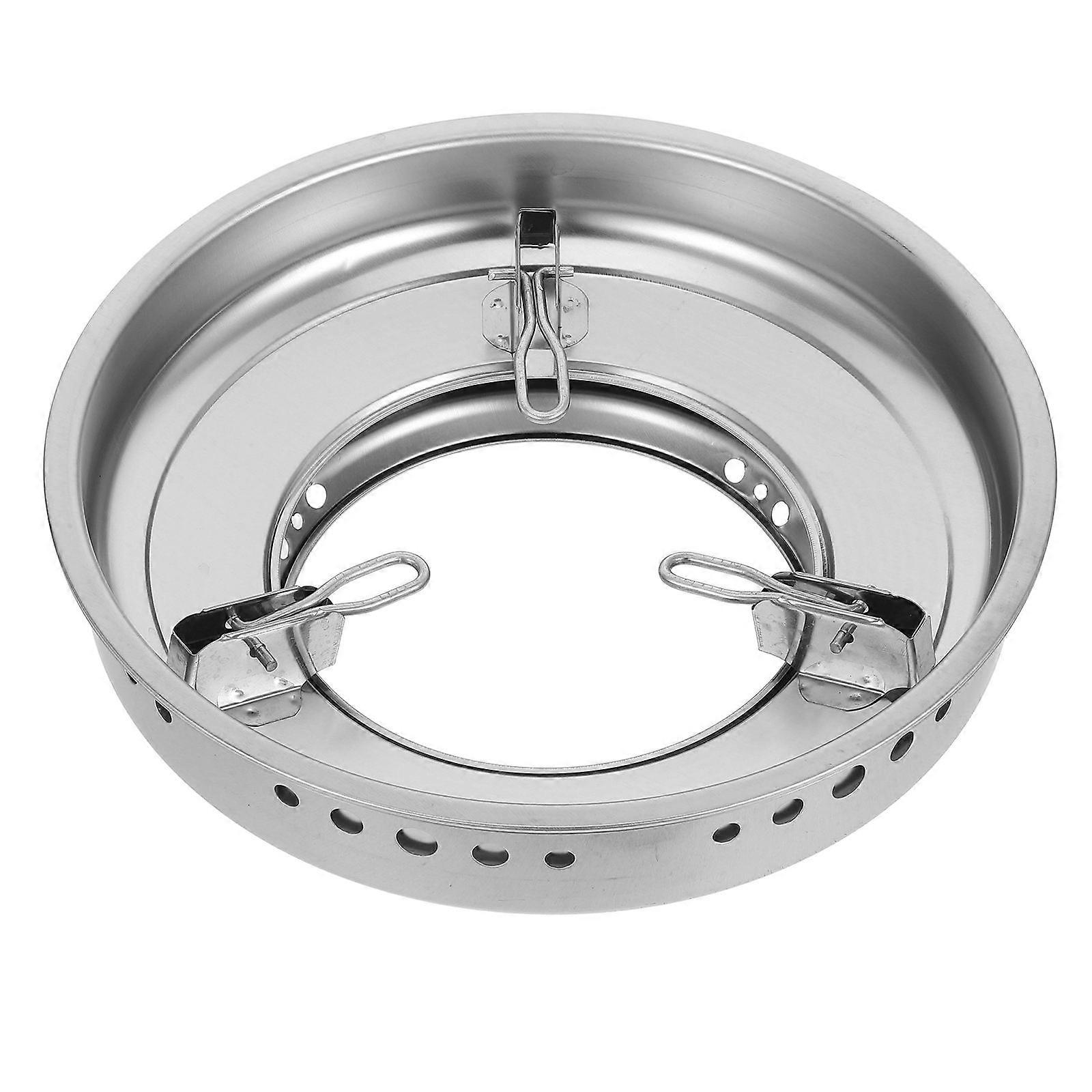 Stainless Steel Wok Stand for Gas Stove with Windproof Shield and Flame Distribution  Efficient Cooking Accessory