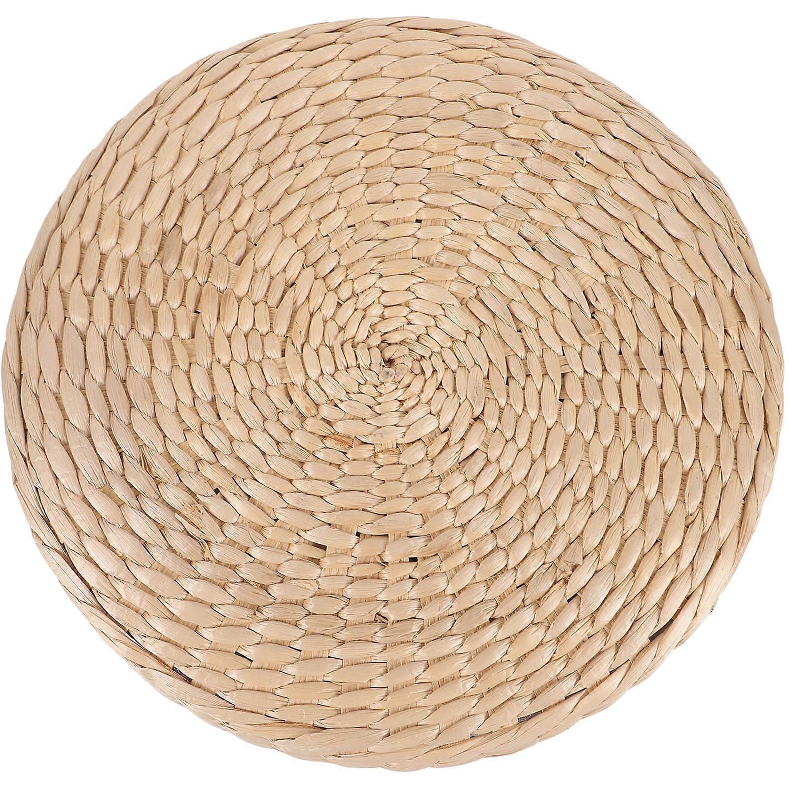 Round Braided Straw Floor Cushion for Meditation, Yoga & Home Use – Comfortable Seating Mat for Indoor and Outdoor Spaces