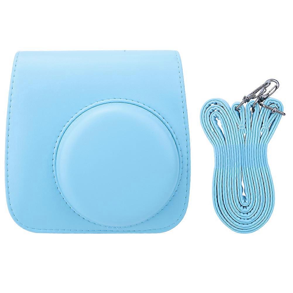 Retro Style Protective Mini Camera Bag Durable PU Case Pouch for Instant mini8/8+/9 Blue