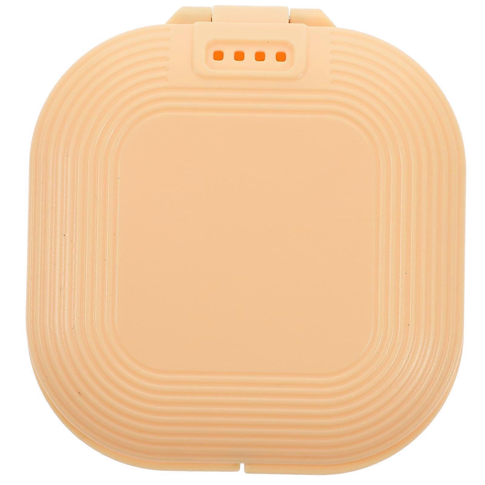 Box For Travel ABS Material Odor Resistant Storage 9x8x3cm Yellow 1Pcs