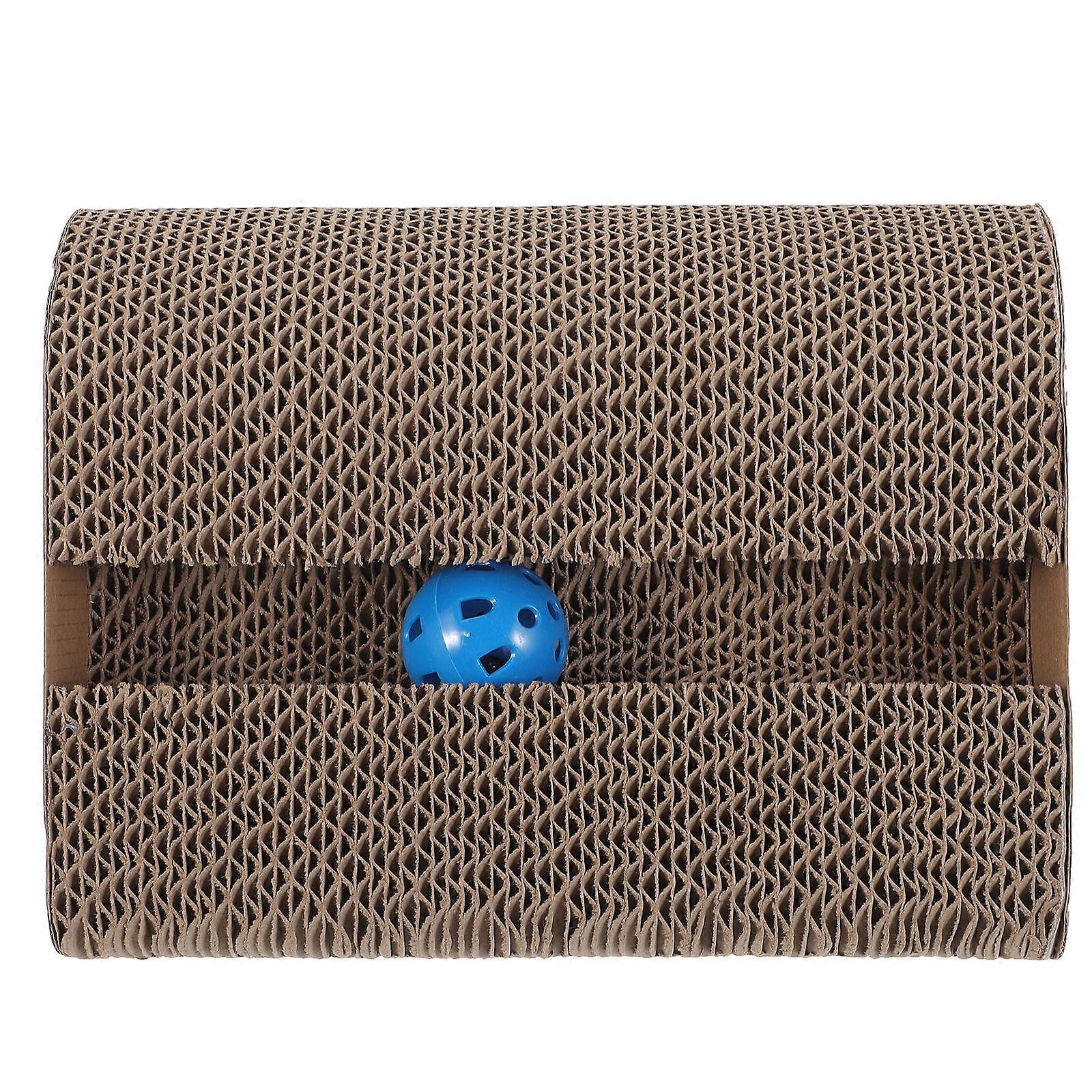 Cat Scratcher Board Wear Resistant with Toy Ball for Pet Use Assorted Color