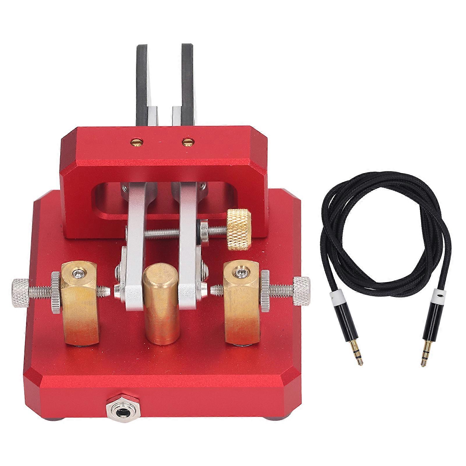 Morse Code Key Double Paddle Automatic CW Shortwave Telegram Tapper for Training Red