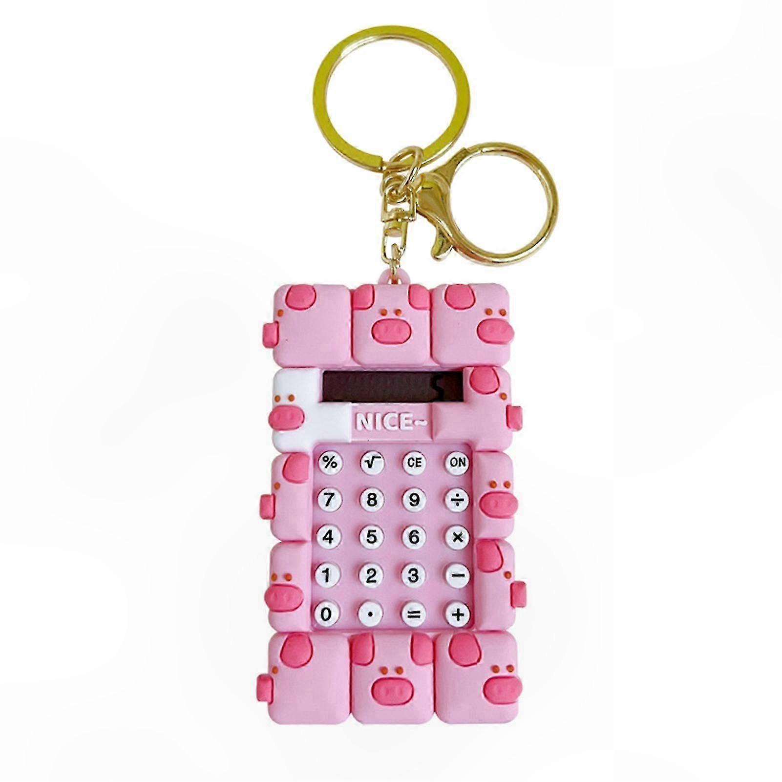 Mini Animal-Shaped Calculator Keychain for Home and School Use Portable Handheld Pendant Calculator for Kids and Adults