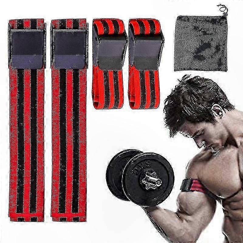 Set of 4 Resistance Bands for Muscle Training and Blood Flow Control