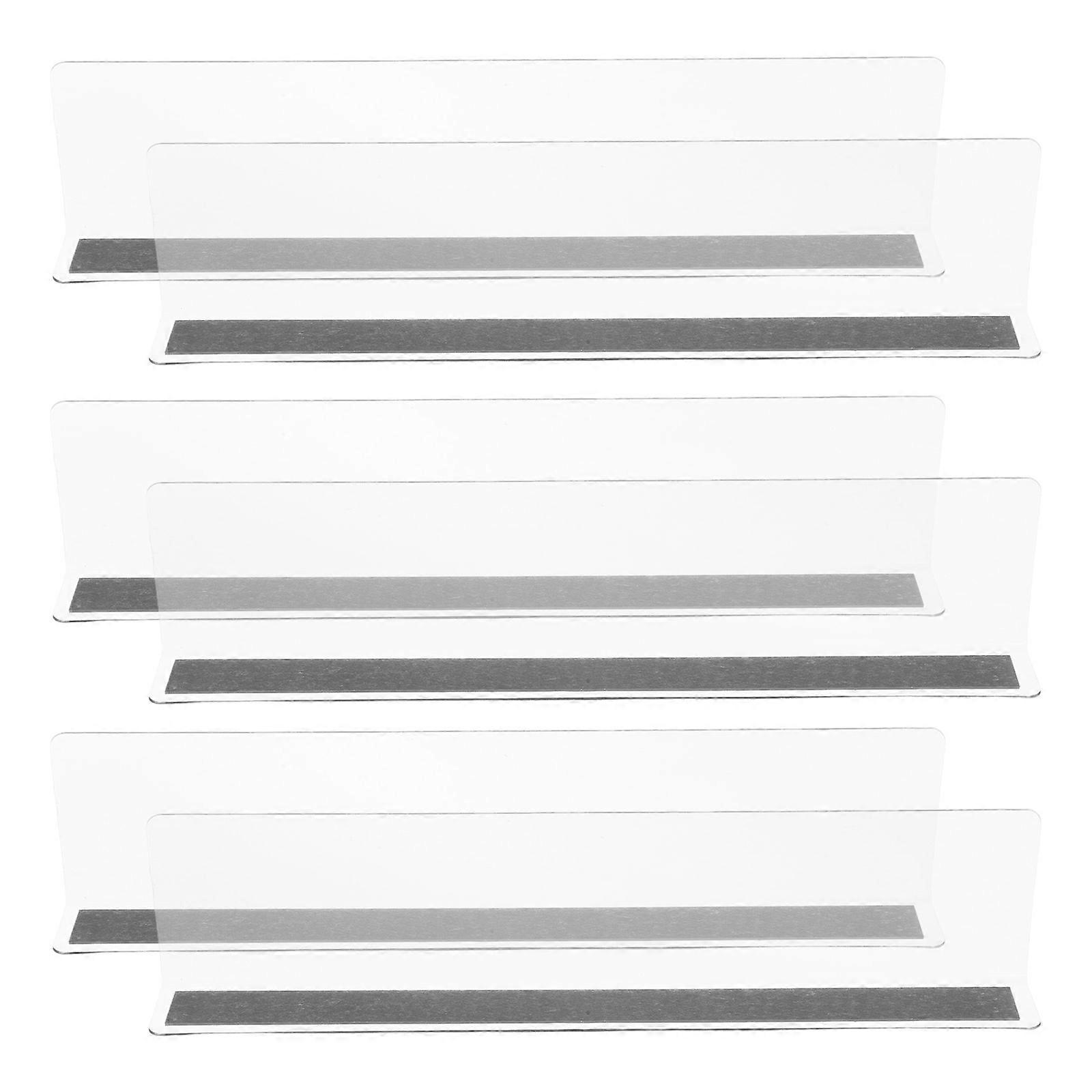 Shaped Shelf Dividers Transparent Space Saving Organizers with Magnetic Strips for Stable and Neat Product Classification