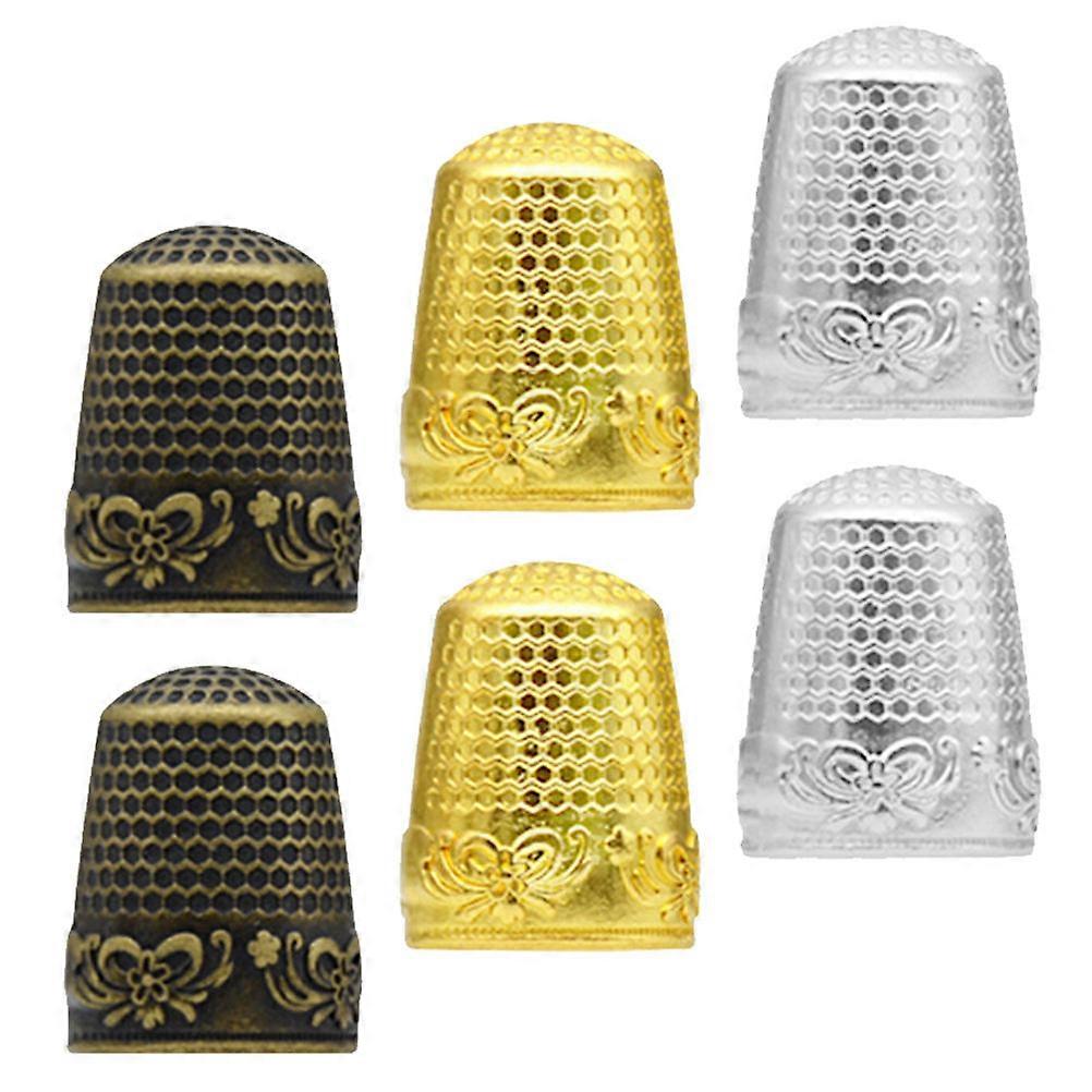 Sewing Thimble Set Featuring Round Cap Design For Handicraft Enthusiasts 2.4X1.8Cm Size 6Pcs Sewing Aid