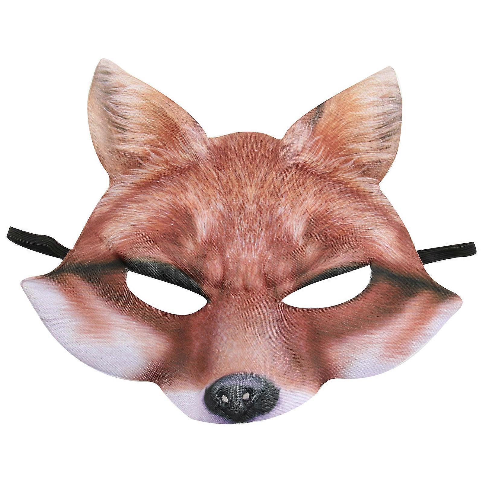 Fox Mask Half Face Mask for Party Use Yellow Eva Cosplay Accessory