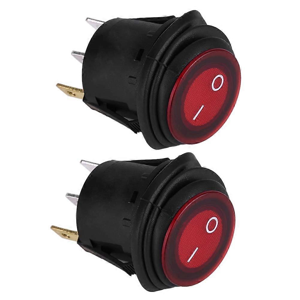 Auto Toggle Switch, 2pcs Red LED Light 12V 24V Universal 20A 3Pin Auto OnOff Round Rocker Toggle/Marine Rocker Switch Ref: 7218