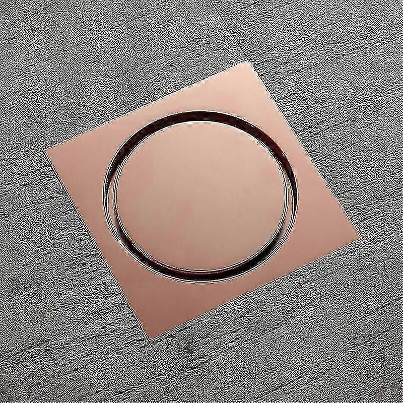 Floor Drain Rose Gold Invisible Deodorant Suitable For Bathroom Bathroom Kitchen (square Round 10*10cm) (ls)