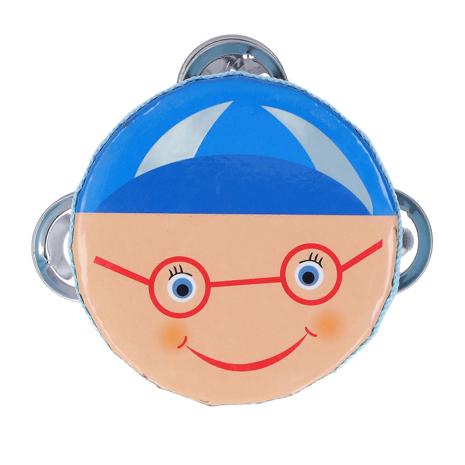 Percussion Instrument Universal 4in Colorful Percussion Tambourine Music Teaching Instrument with 3 Pairs Of Metal Bells Boy