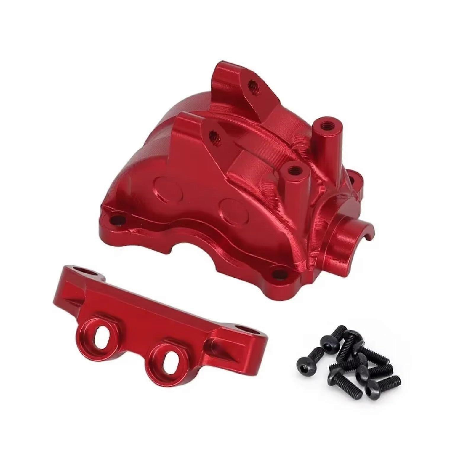 JYYTERD RC Parts Compatible with Tamiya for TT02 1/10 RC Car Upgrade Parts, Metal Gear Housing, Transmission Shell, Differential Housing (Red)
