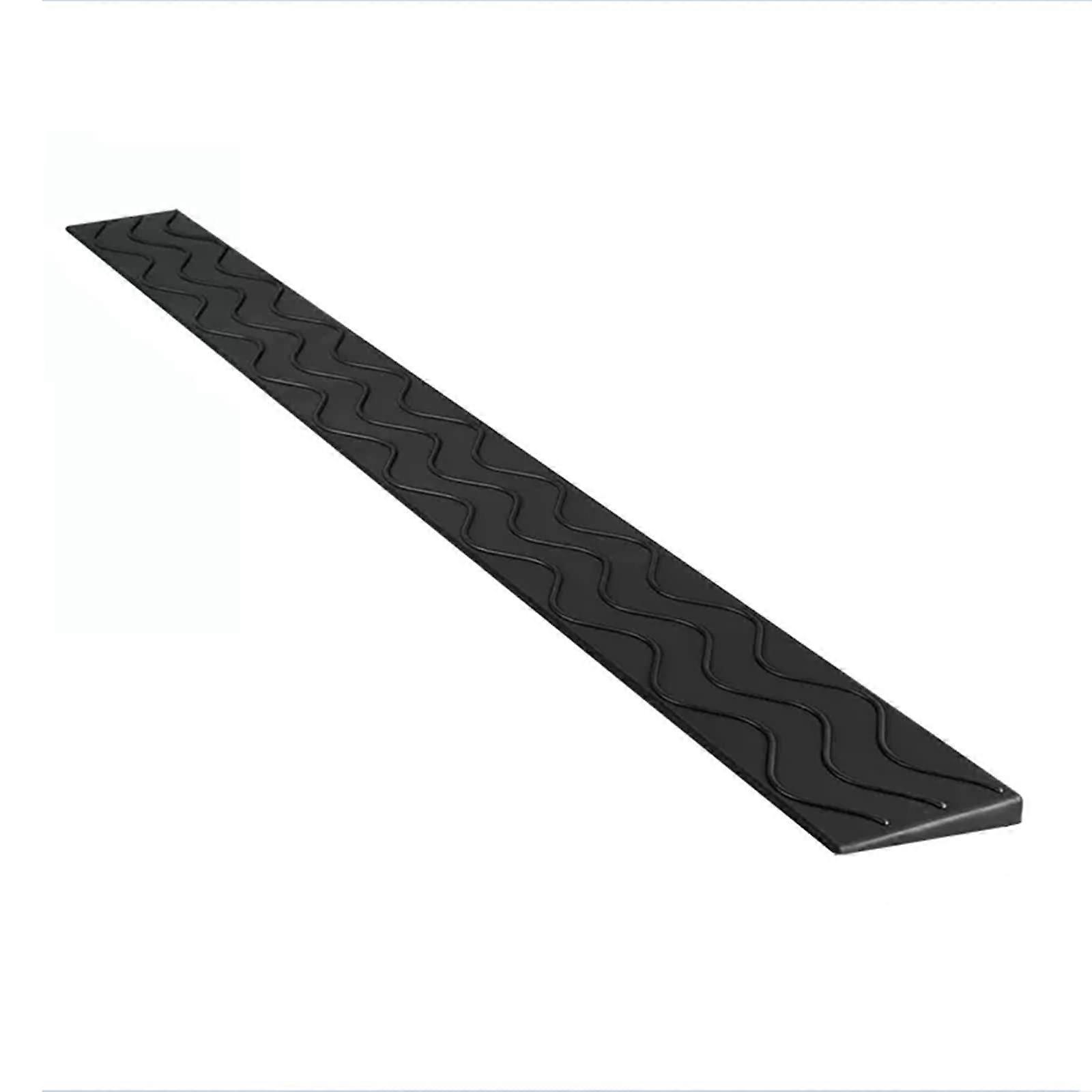 Threshold Ramp, Lightweight Plastic Foil Ramp with NonSlip Surface, 100×17.5×8cm Black