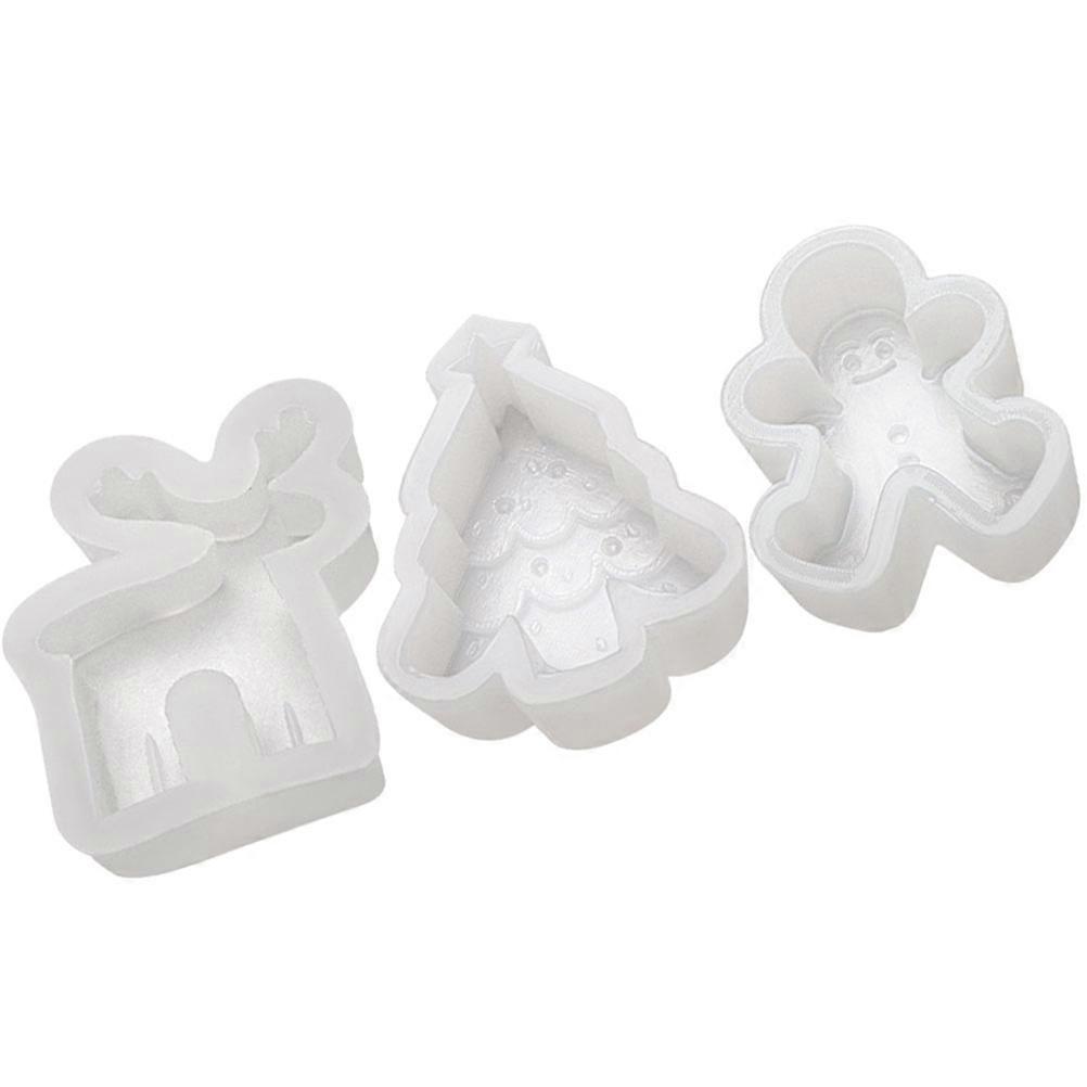 Christmas Candle Mold for DIY Use Made of Flexible Silicone Perfect for Candle Soap Making 3 Pieces