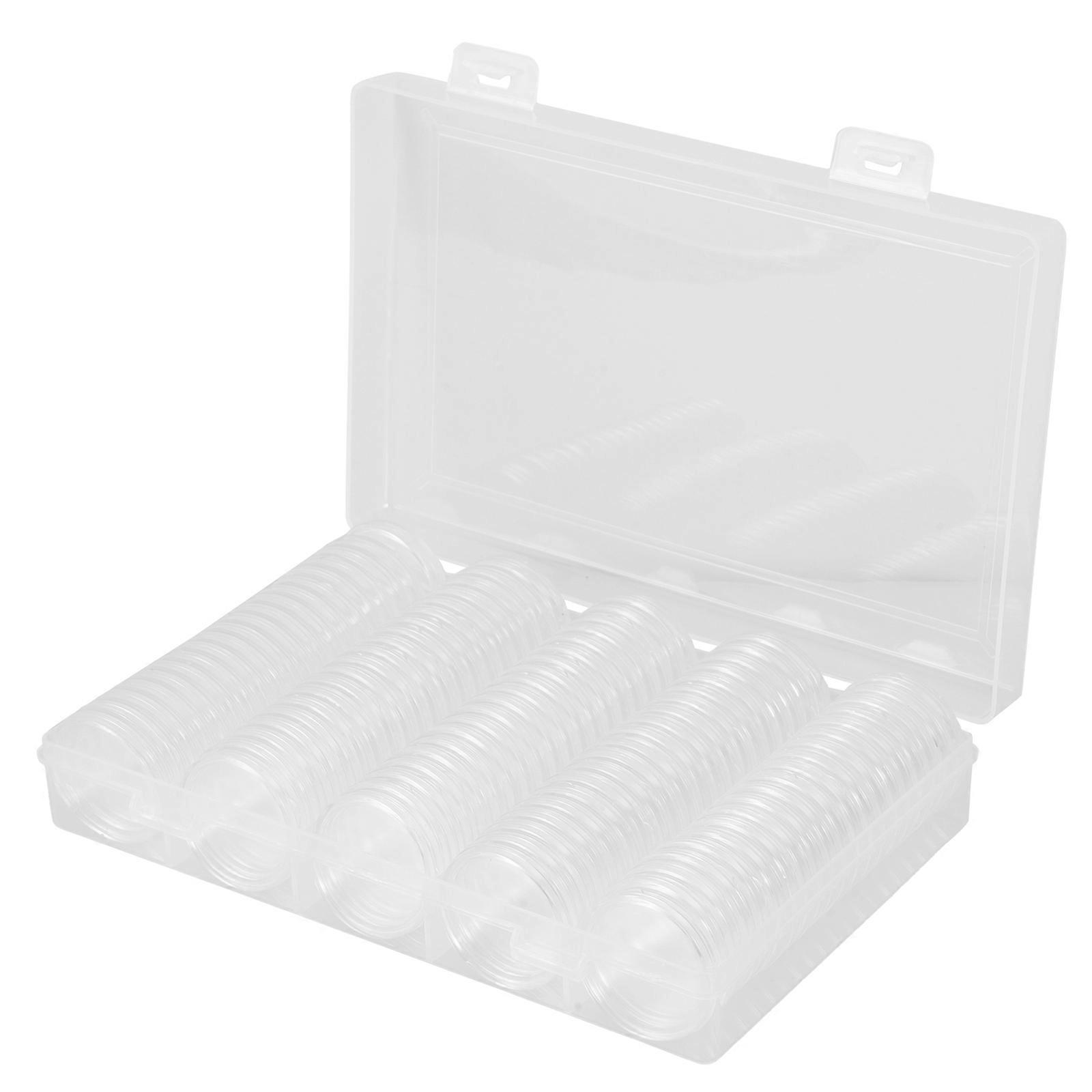 Coin Capsules Round 27 Mm Plastic Coin Holder Case for Storage Collection Organizer Box Set