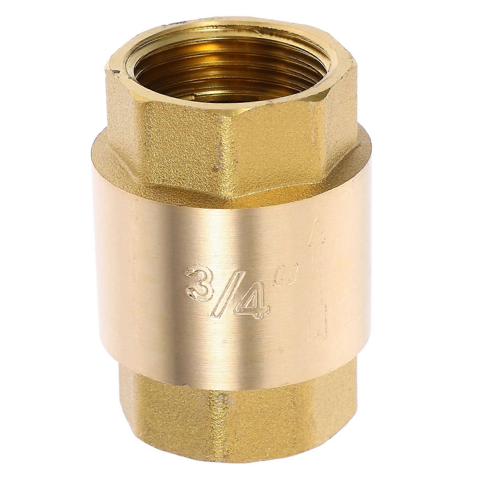 One-Way Check Valve Pipe Backflow Prevention Valve For Pipeline .00X3.00X3.00CM Golden Brass Material 1Pack